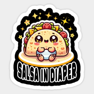 Adorable Taco Tot: Salsa and Smiles in a Diaper Sticker